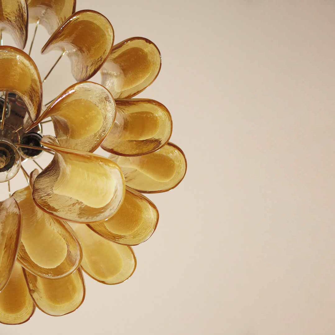 Lumis Murano Round Chandelier 20" Amber