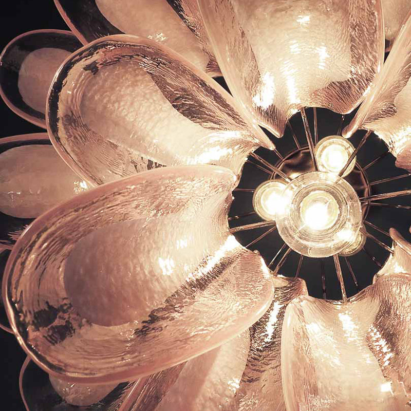 Lumis Murano Round Chandelier 20" Pink