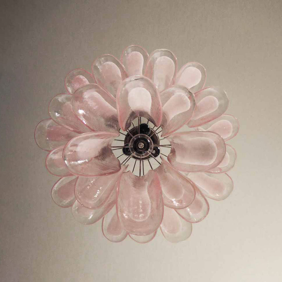 Lumis Murano Round Chandelier 20" Pink