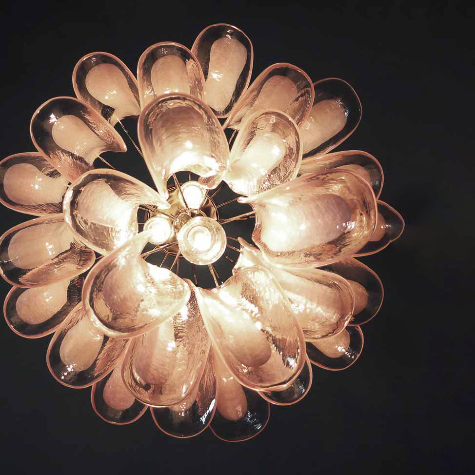 Lumis Murano Round Chandelier 20" Pink