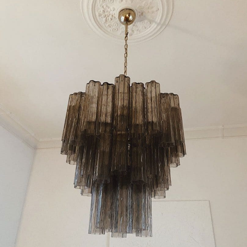 Tronchi Murano Chandelier – 48 tubes – Smoked