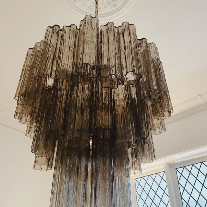 Tronchi Murano Chandelier – 48 tubes – Smoked