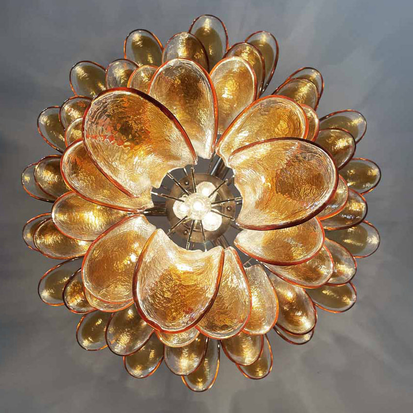 Lumis Murano Round Chandelier 26" Amber