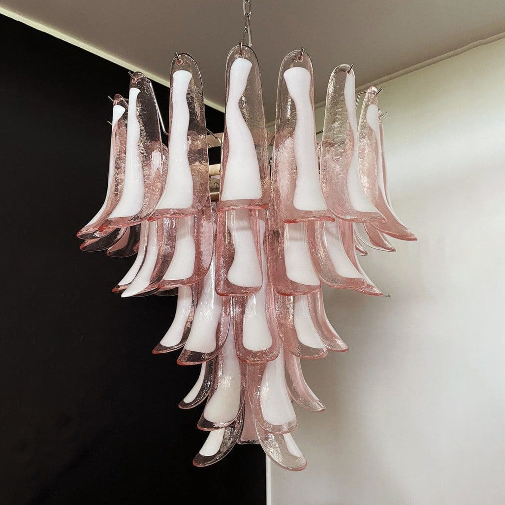 Lumis Murano Round Chandelier 26" Pink