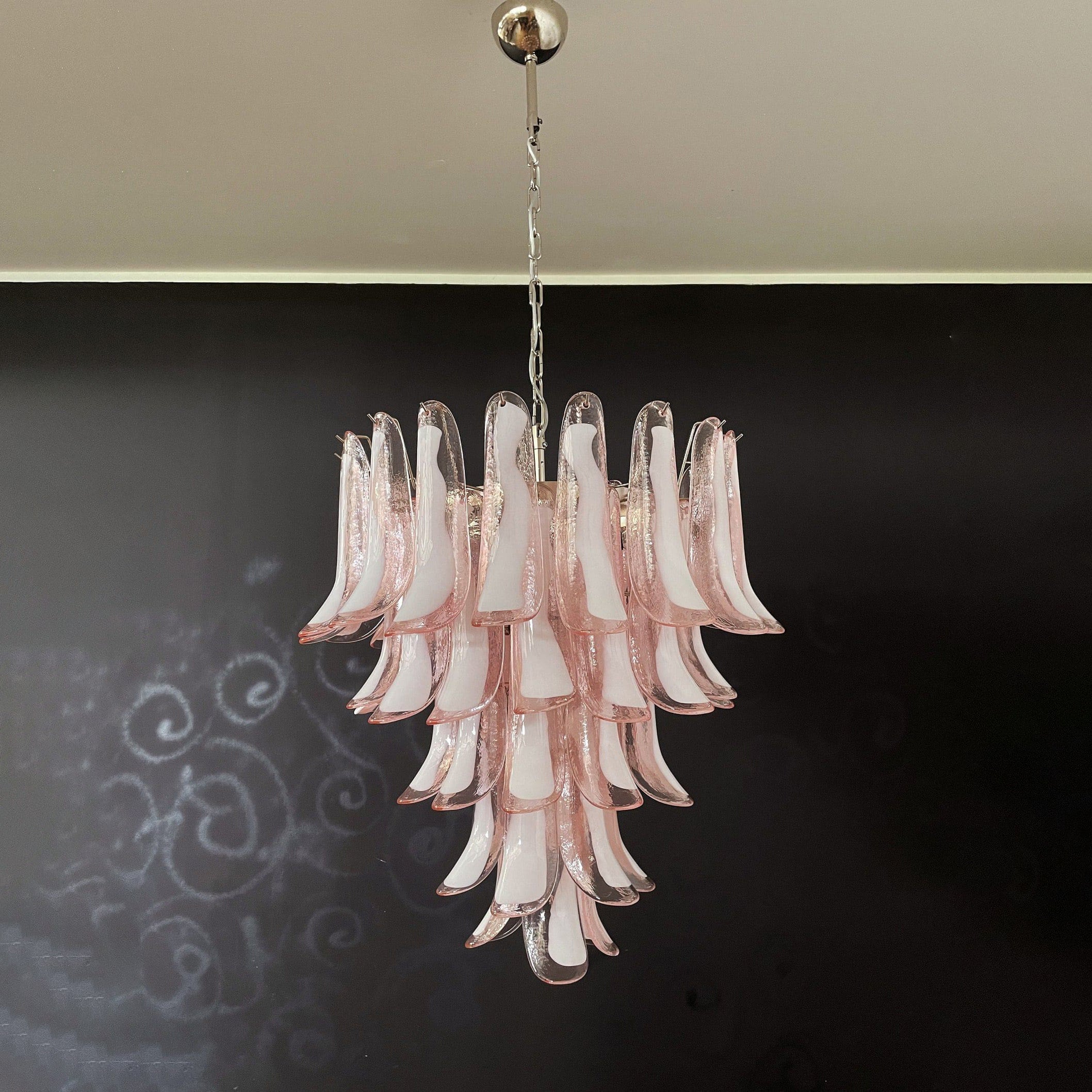 Lumis Murano Round Chandelier 26" Pink