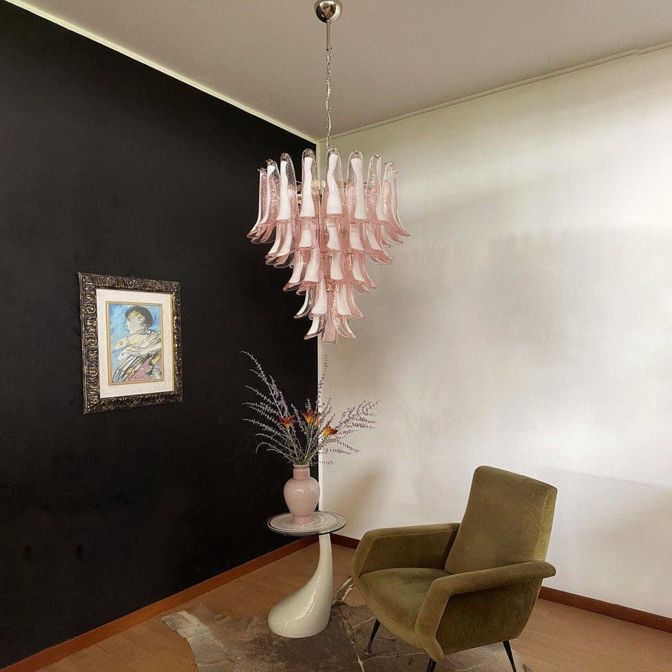 Lumis Murano Round Chandelier 26" Pink