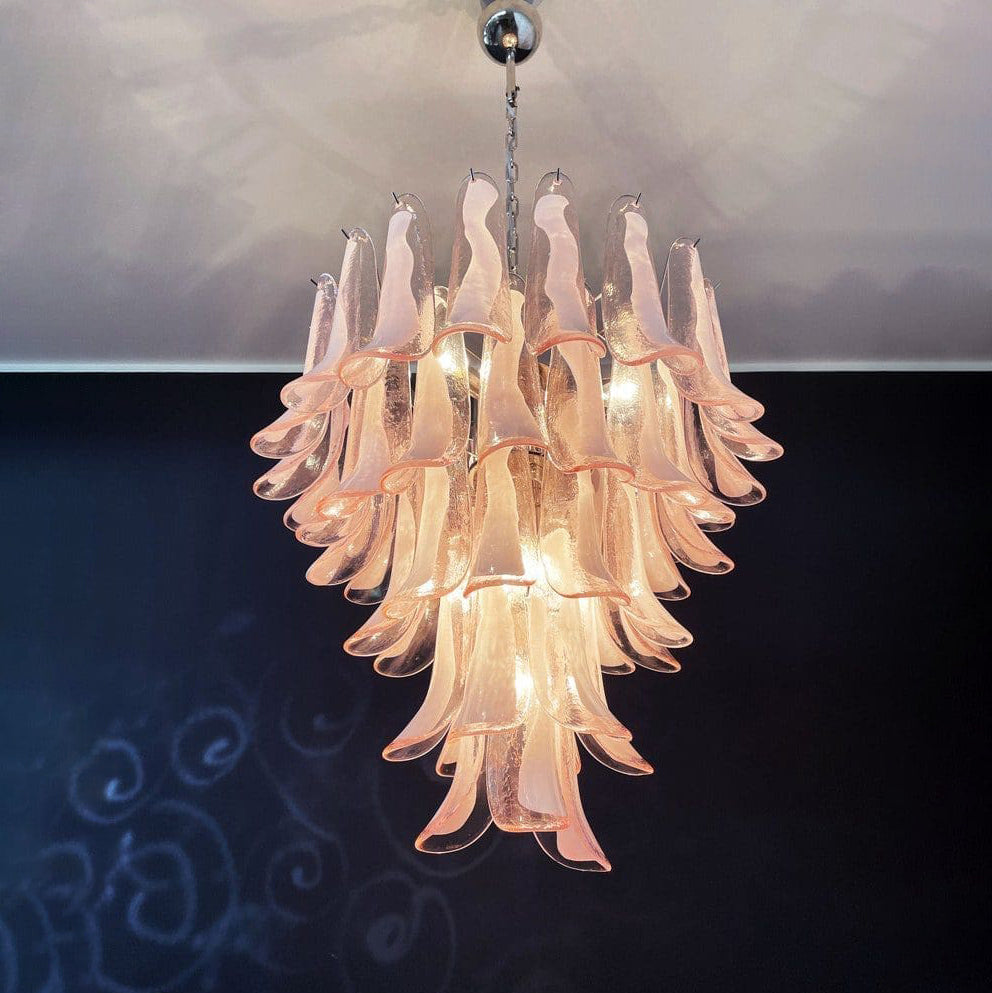 Lumis Murano Round Chandelier 26" Pink