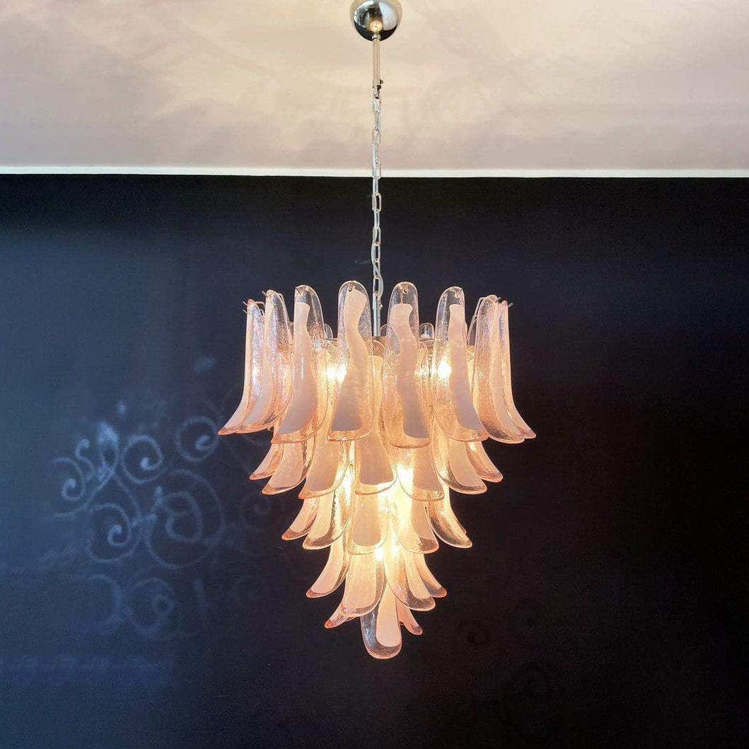 Lumis Murano Round Chandelier 26" Pink
