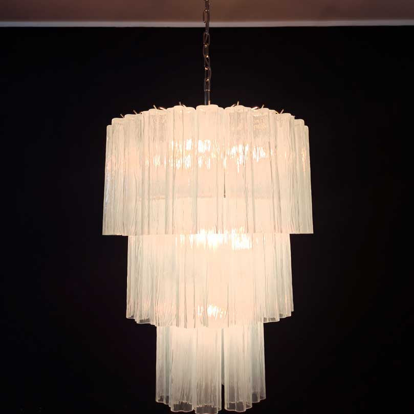 Tronchi Murano Chandelier – 52 tubes – Opal
