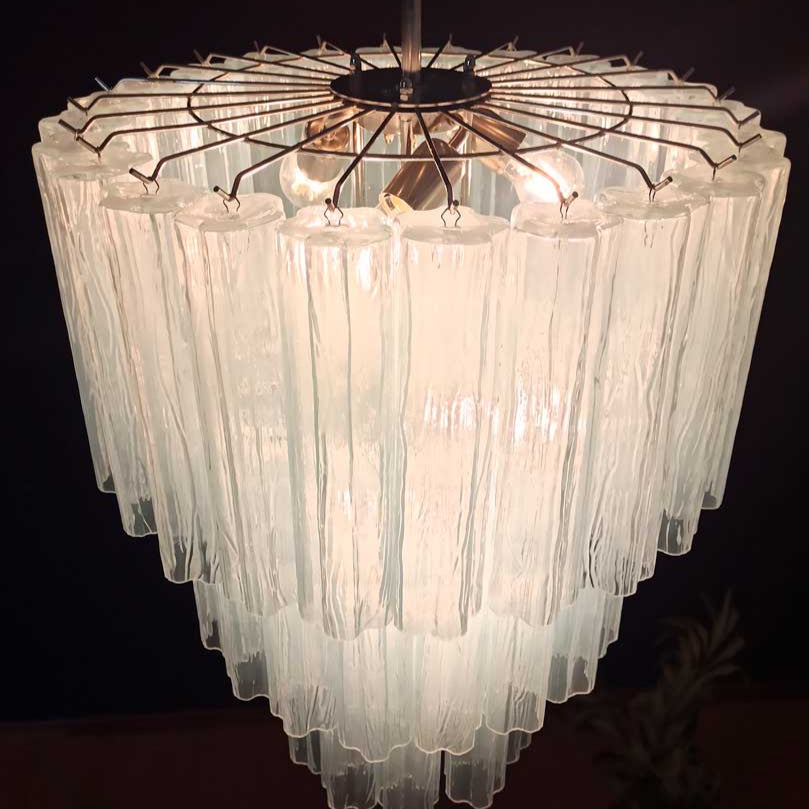 Tronchi Murano Chandelier – 52 tubes – Opal