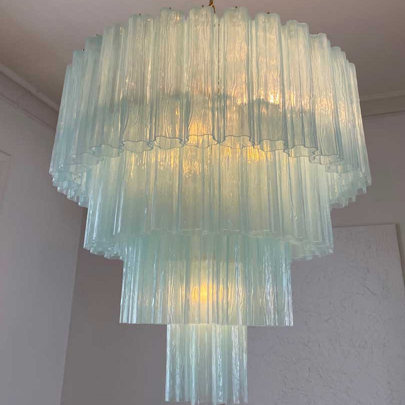 Tronchi Murano Chandelier – 78 tubes – Opal