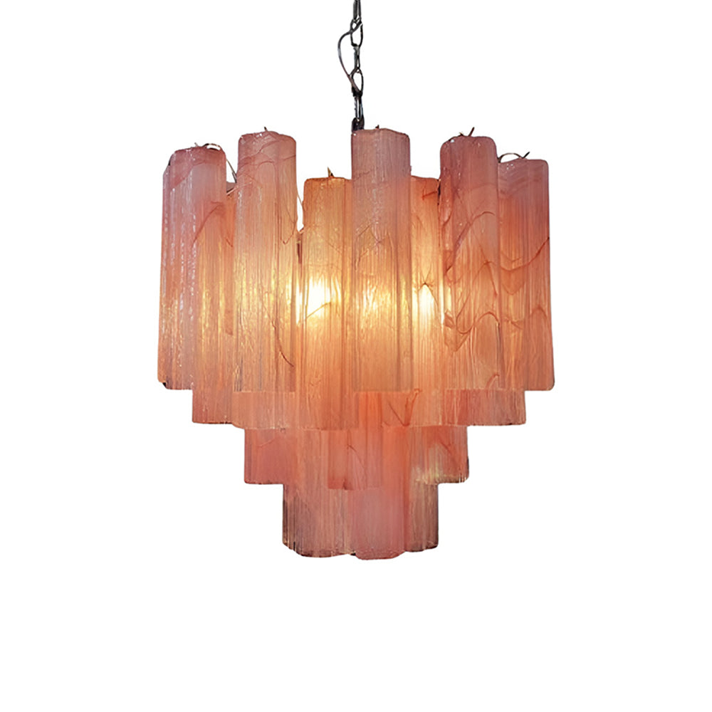 Tronchi Murano Glass Chandelier – 36 tubes – Pink