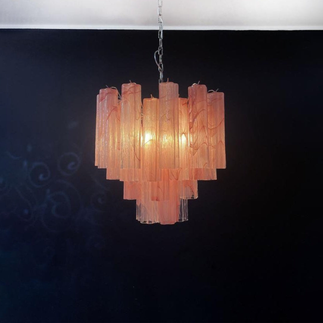 Tronchi Murano Glass Chandelier – 36 tubes – Pink