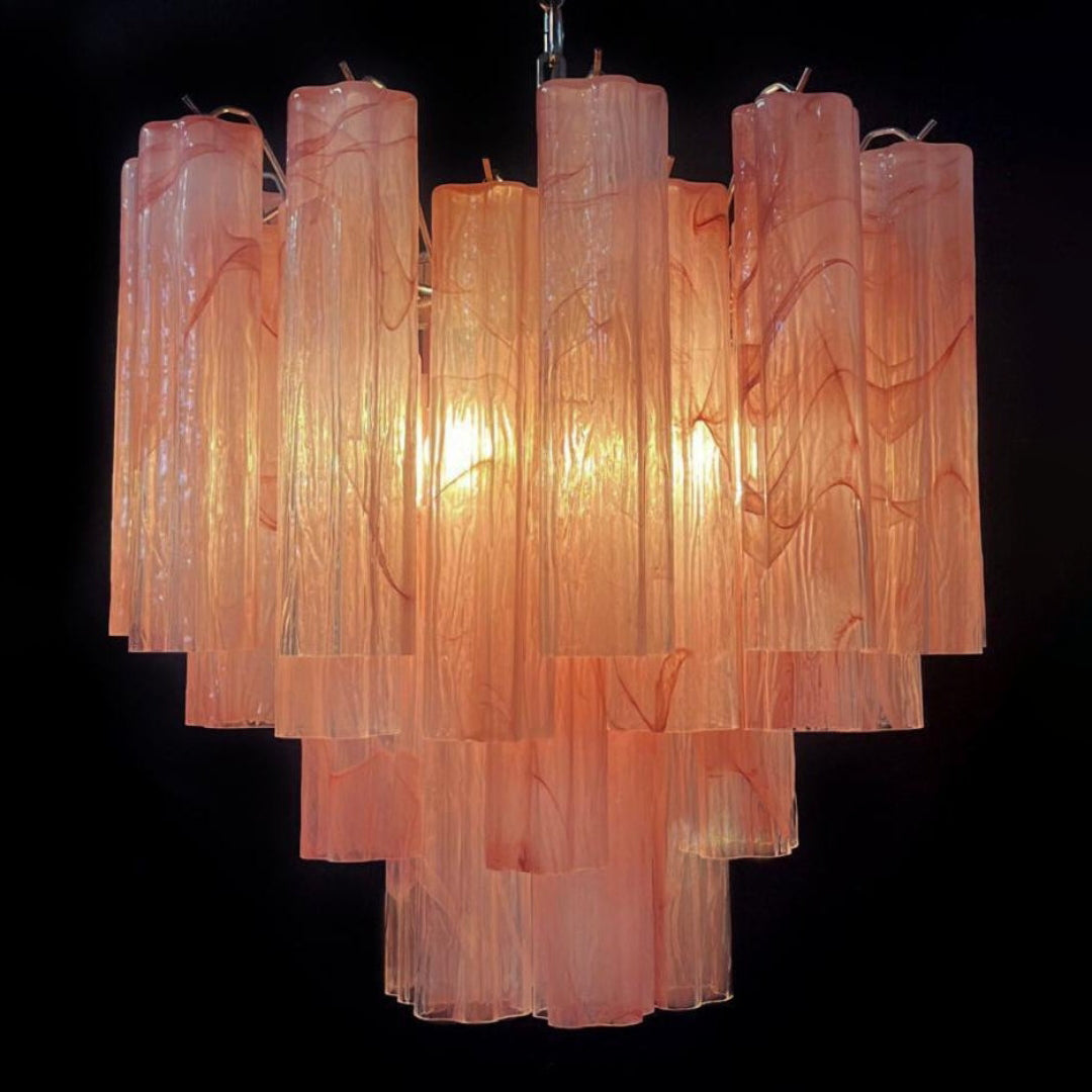 Tronchi Murano Glass Chandelier – 36 tubes – Pink