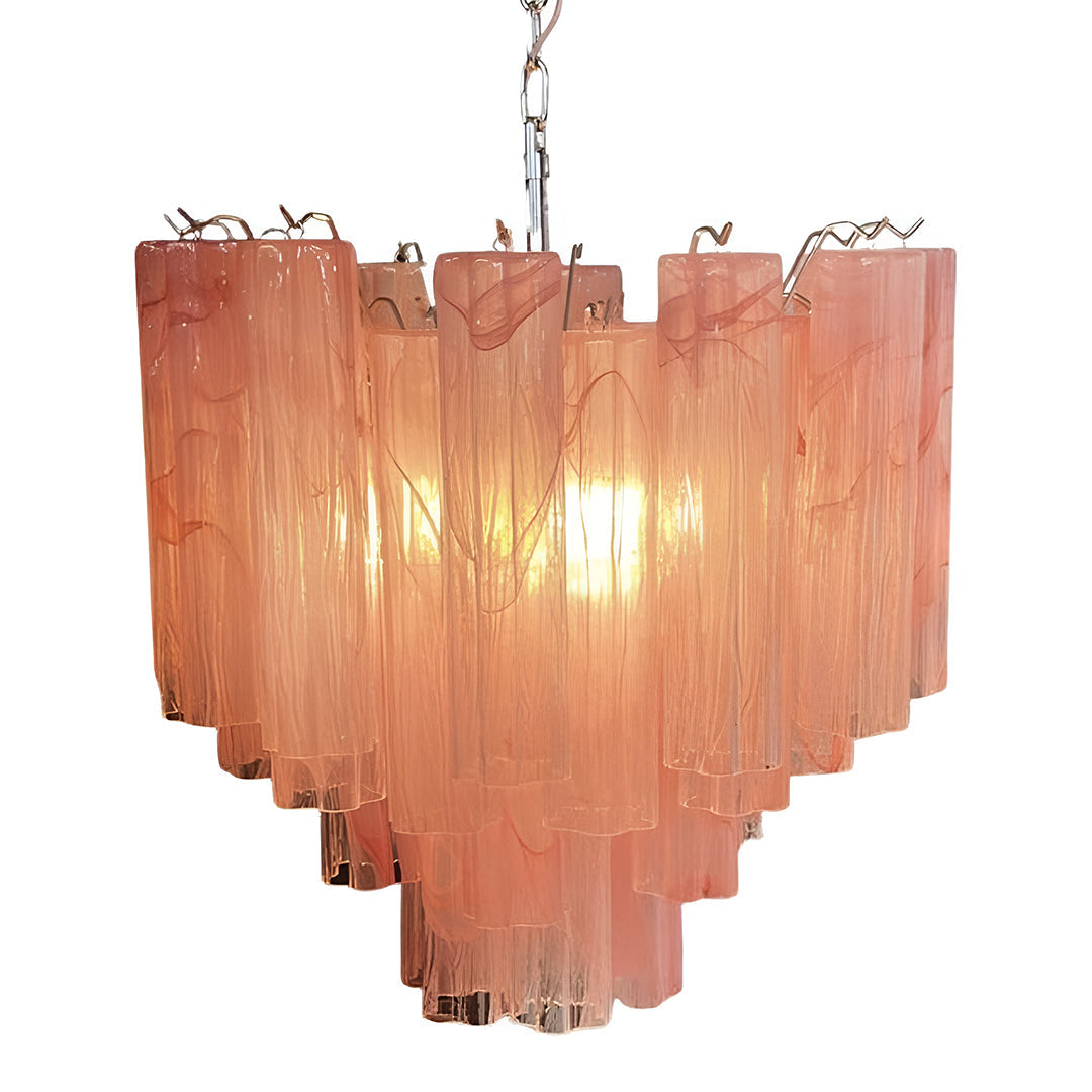 Tronchi Murano Glass Chandelier – 36 tubes – Pink