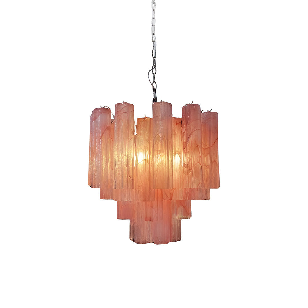 Tronchi Murano Glass Chandelier – 36 tubes – Pink