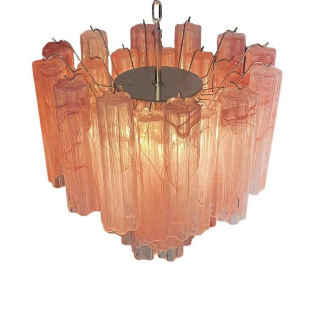 Tronchi Murano Glass Chandelier – 36 tubes – Pink