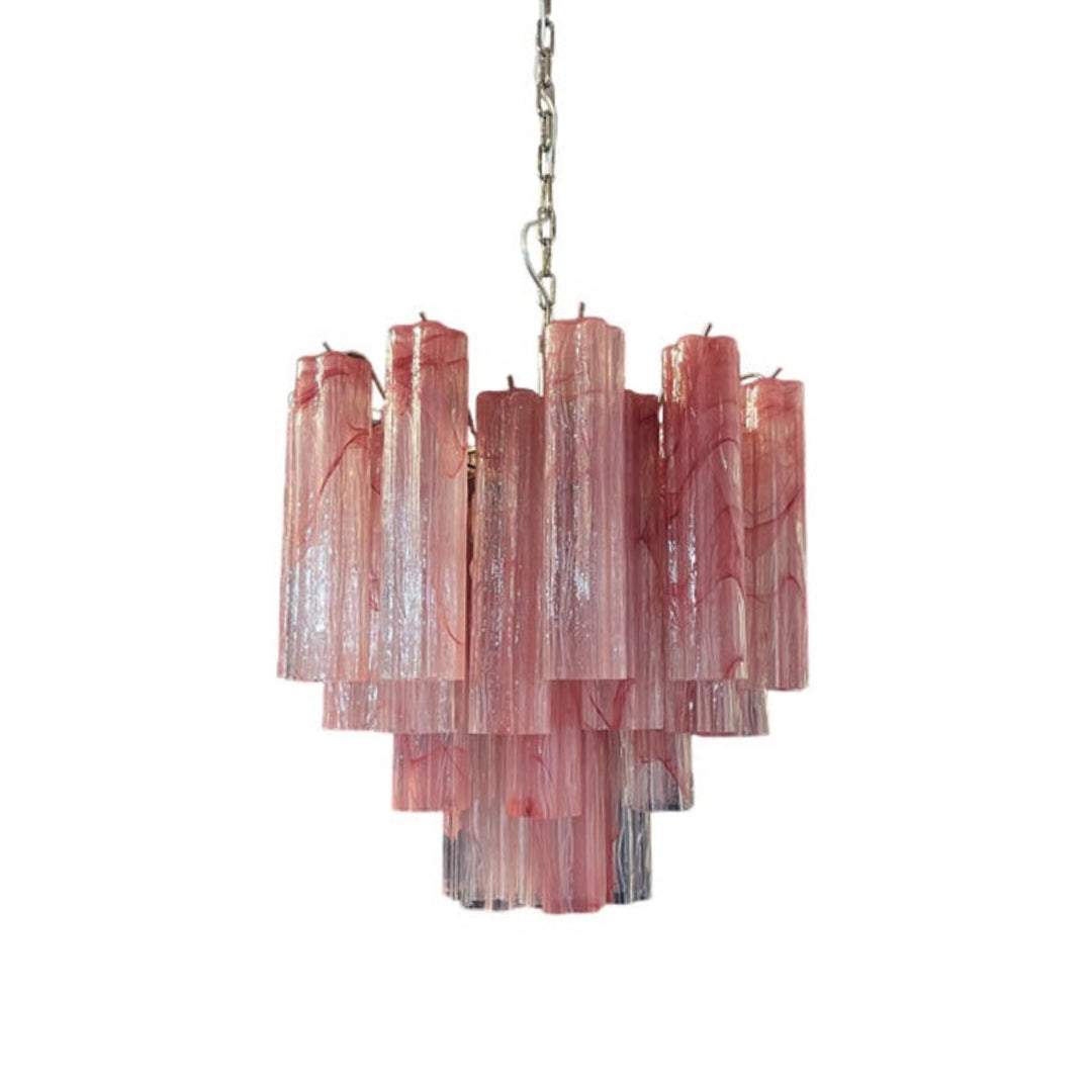 Tronchi Murano Glass Chandelier – 36 tubes – Pink
