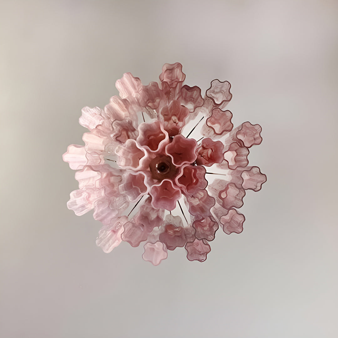 Tronchi Murano Glass Chandelier – 36 tubes – Pink