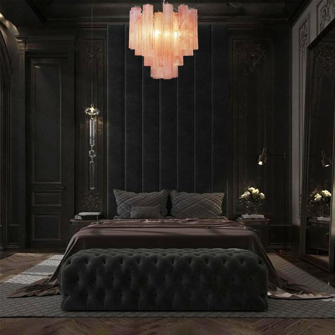 Tronchi Murano Glass Chandelier – 36 tubes – Pink