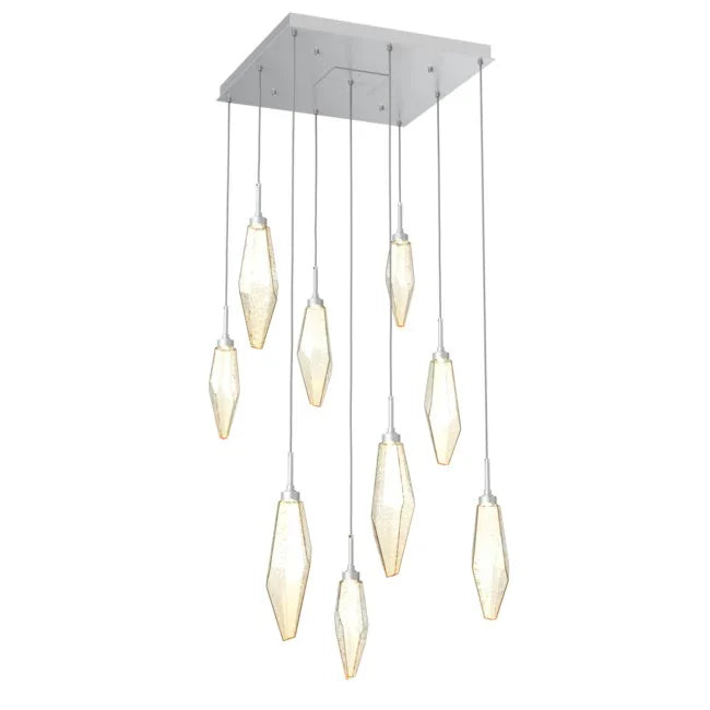 Rock Crystal Cluster Square Chandelier