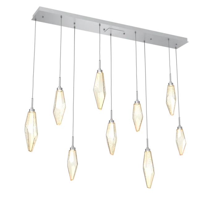 Rock Crystal Cluster Linear Chandelier