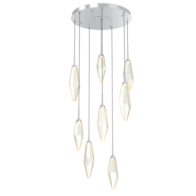 Rock Crystal Cluster Round Chandelier