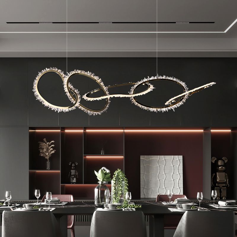 Daimio Crystal 5 Rings Chandelier
