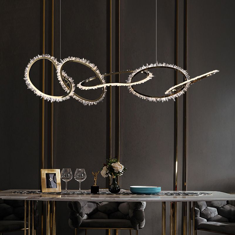 Daimio Crystal 5 Rings Chandelier