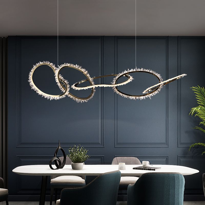 Daimio Crystal 5 Rings Chandelier