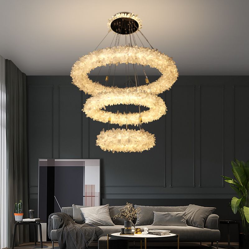 Prima Crystal Halo Modern Chandelier