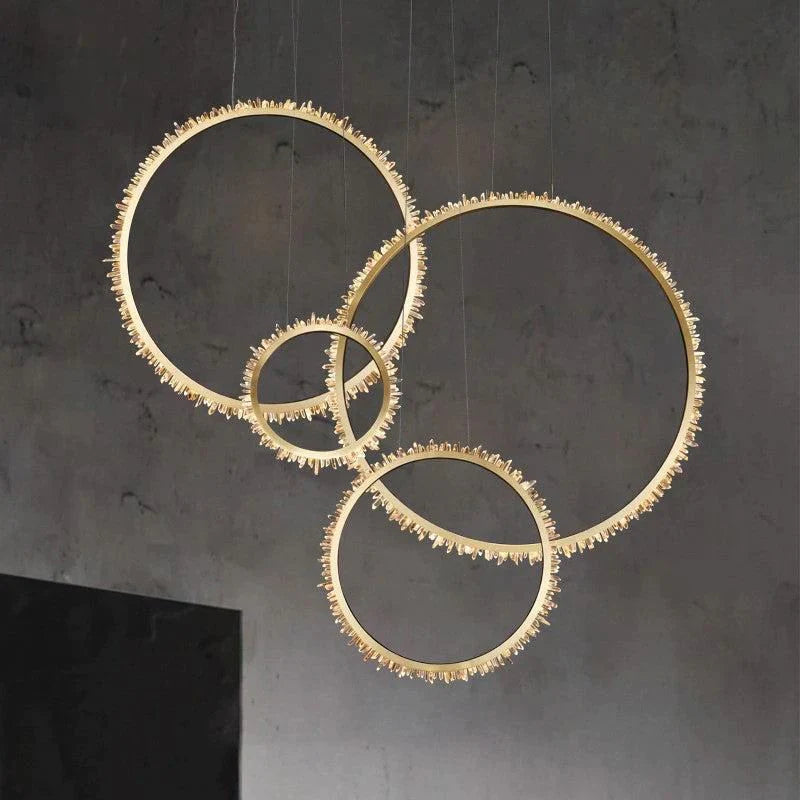 Cervine Modern Rock Crystal Ring Round Chandelier