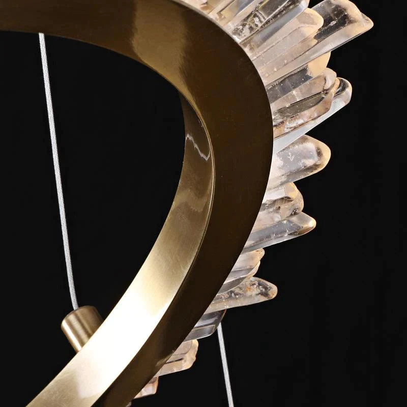Cervine Modern Rock Crystal Ring Round Chandelier