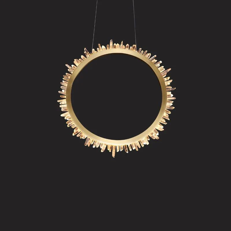 Cervine Modern Rock Crystal Ring Round Chandelier