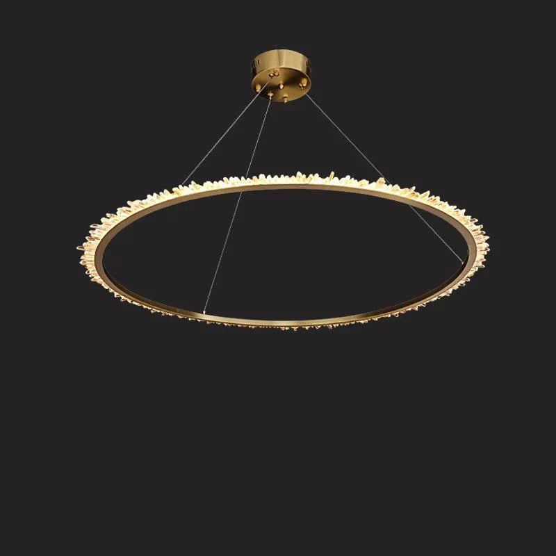 Cervine Modern Rock Crystal Ring Round Chandelier
