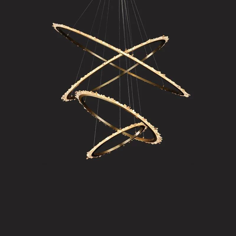 Cervine Modern Rock Crystal Ring Round Chandelier