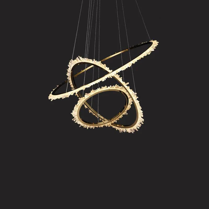 Cervine Modern Rock Crystal Ring Round Chandelier