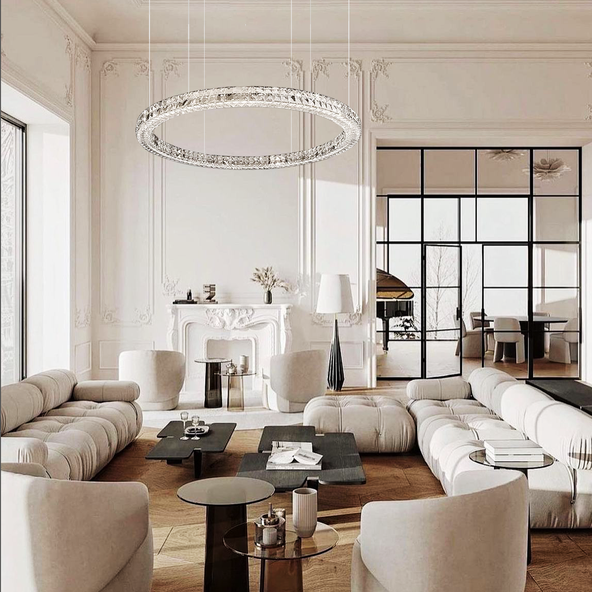 Spiridon Crystal Chandelier ∅ 15.7″~39.4'' - Crystals-1-Luxehomezone