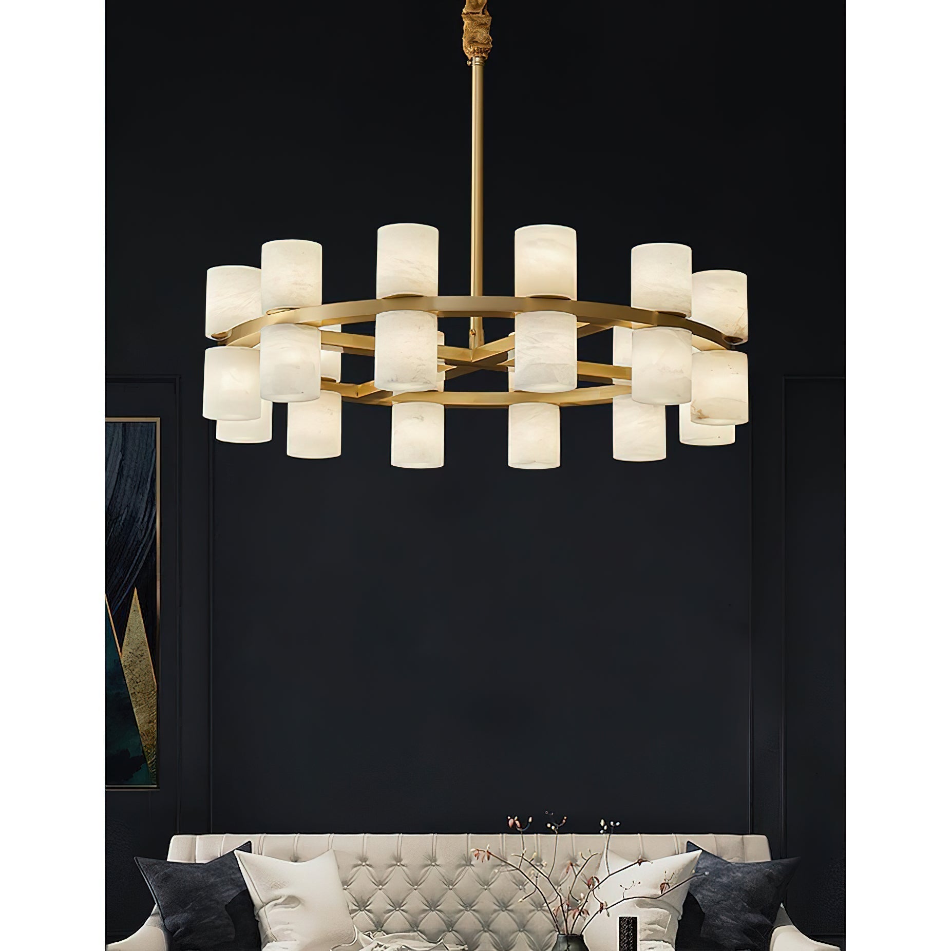 Lysandra Modern Alabaster Round Chandelier