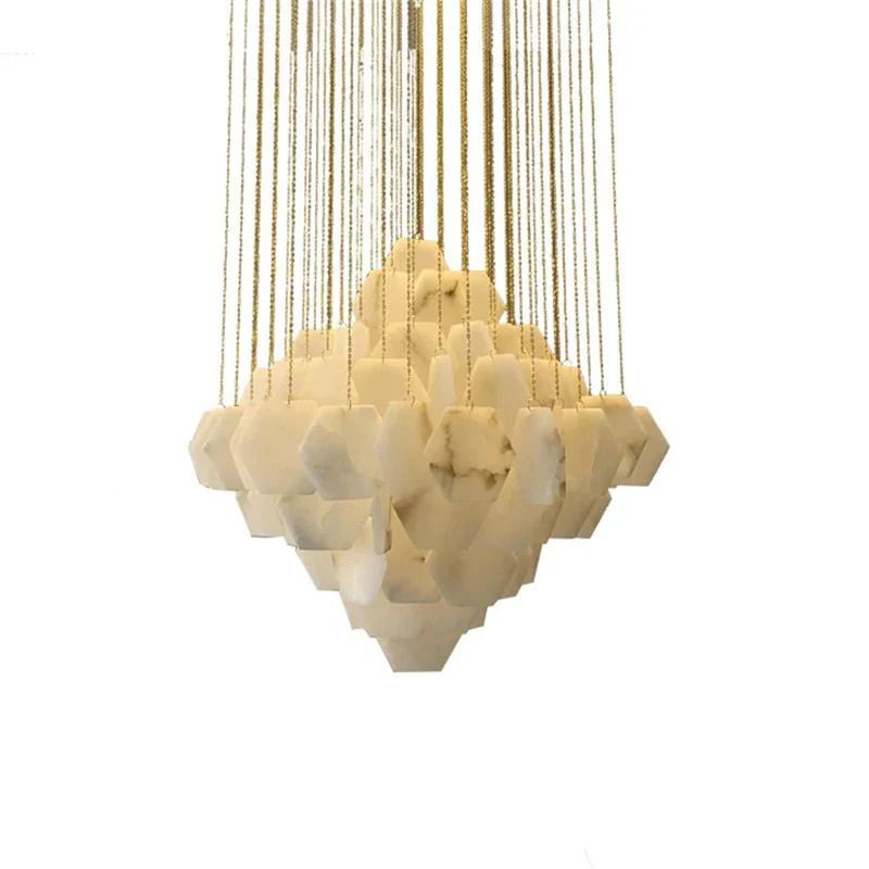 Talan Alabaster Multi-layer Irregular Square Chandelier