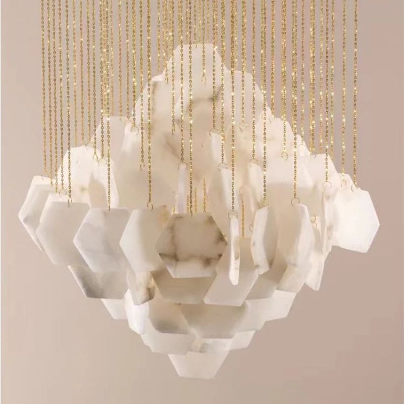 Talan Alabaster Multi-layer Irregular Square Chandelier