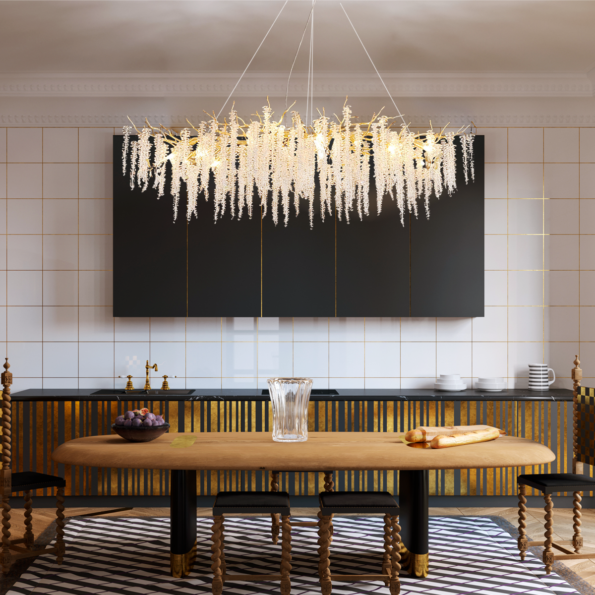Wisteria Flower Style Crystal Chandelier For Living Room - Luxehomezone
