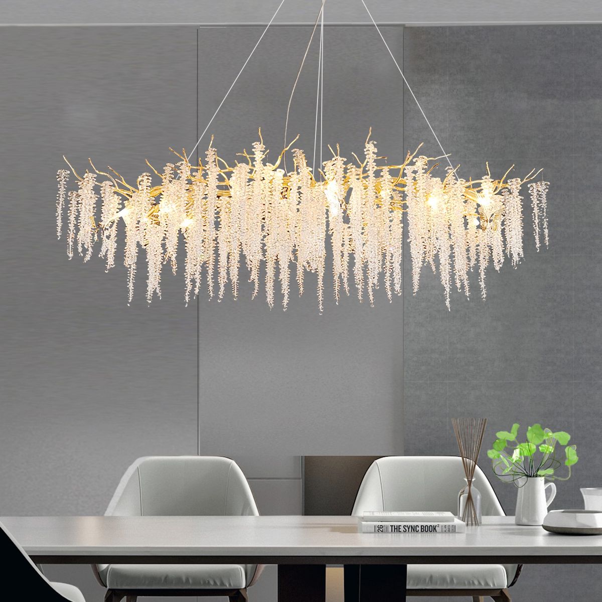 Wisteria Flower Style Crystal Chandelier For Living Room - Luxehomezone