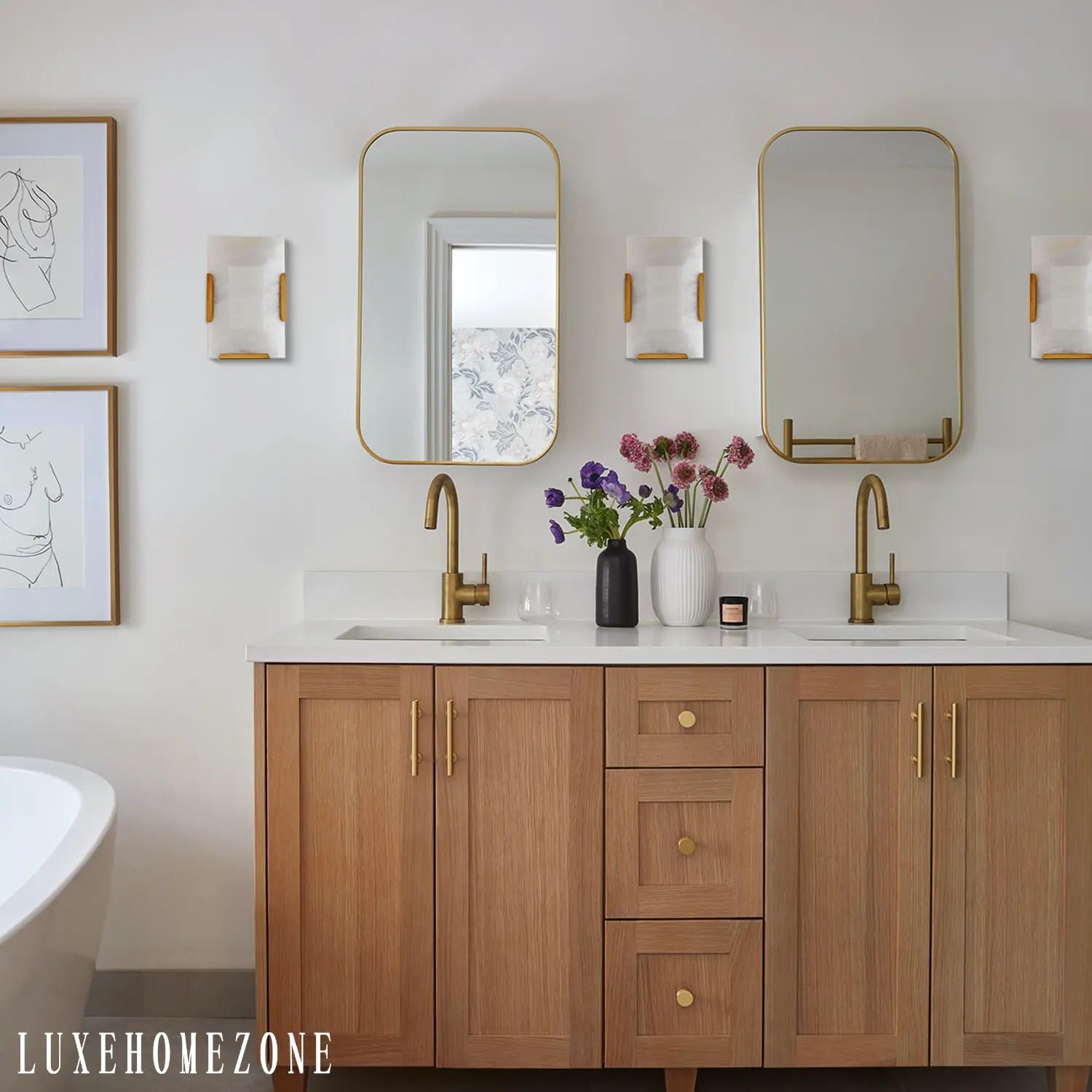 Alabaster Wall Sconces, Modern Marble Stone Sconces Wall Lighting