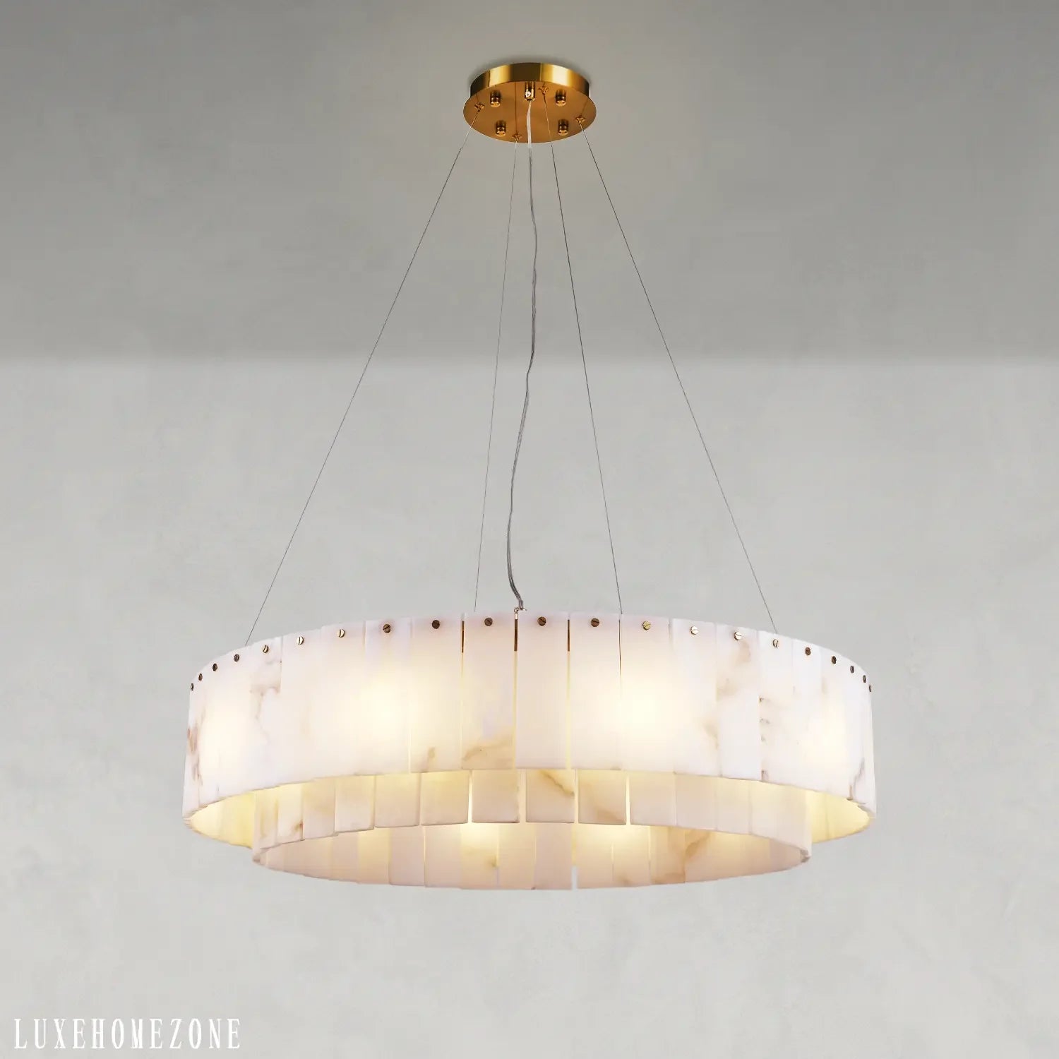 Celine Alabaster Round Chandelier 31" Fast Shipping