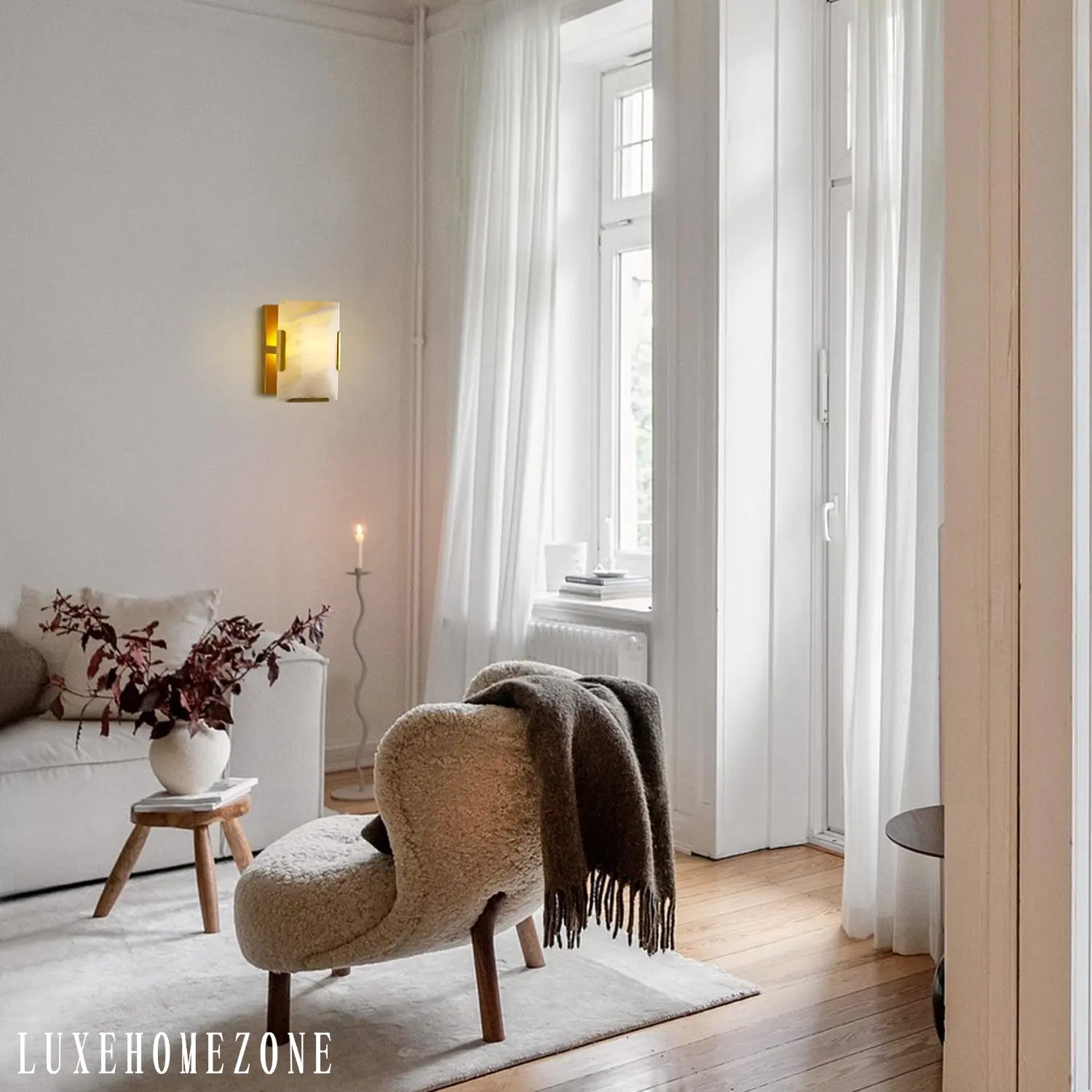 Alabaster Wall Sconces, Modern Marble Stone Sconces Wall Lighting
