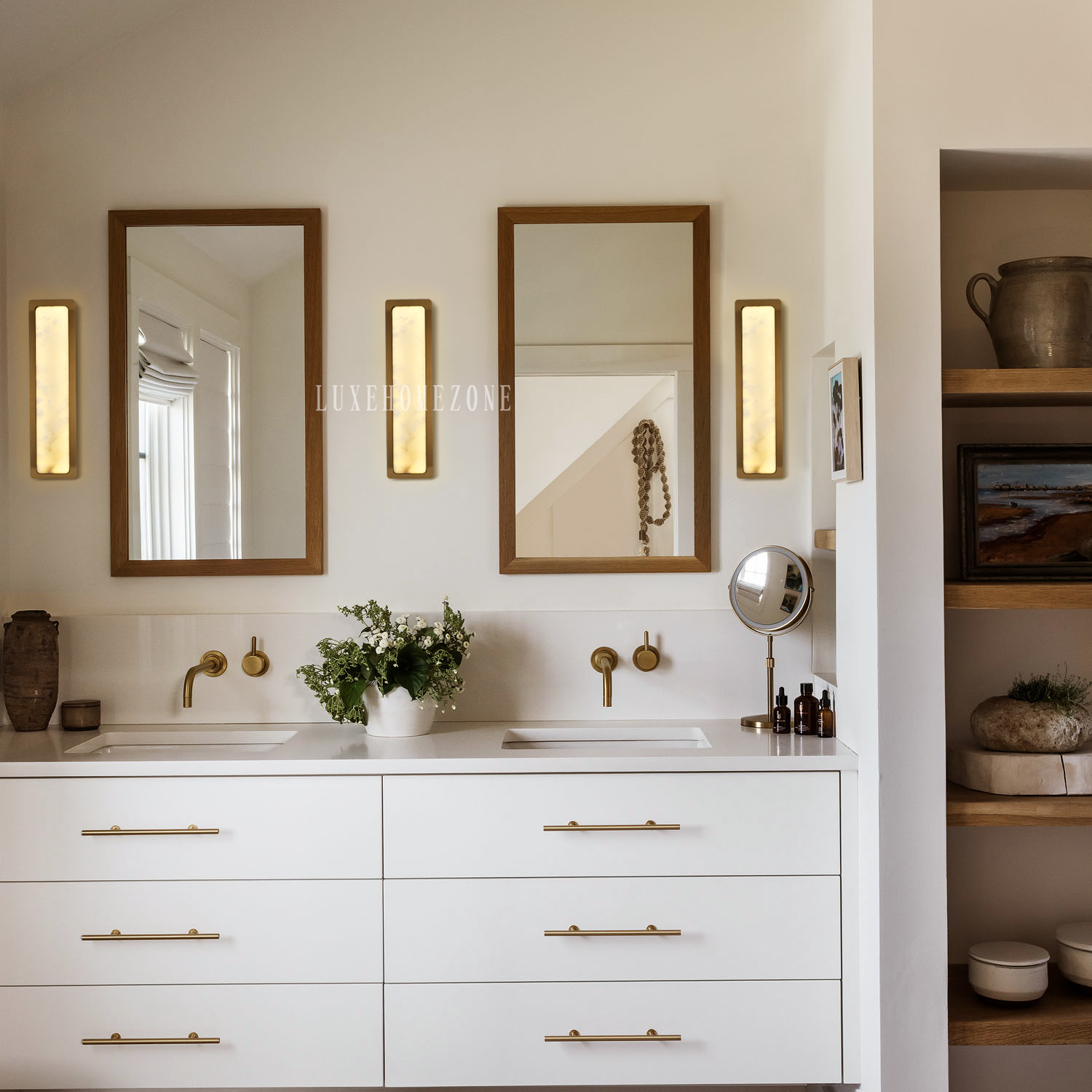 Melange Alabaster Rectangle Wall Sconces 20"