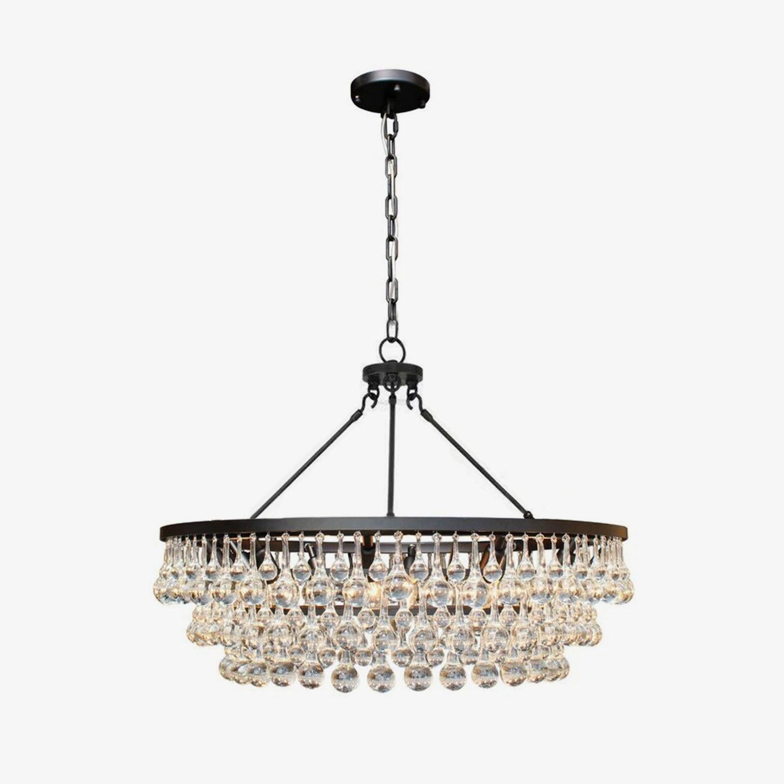 Unique Tiered Crystal Chandelier Φ 15.7″ - Crystals-1-Luxehomezone