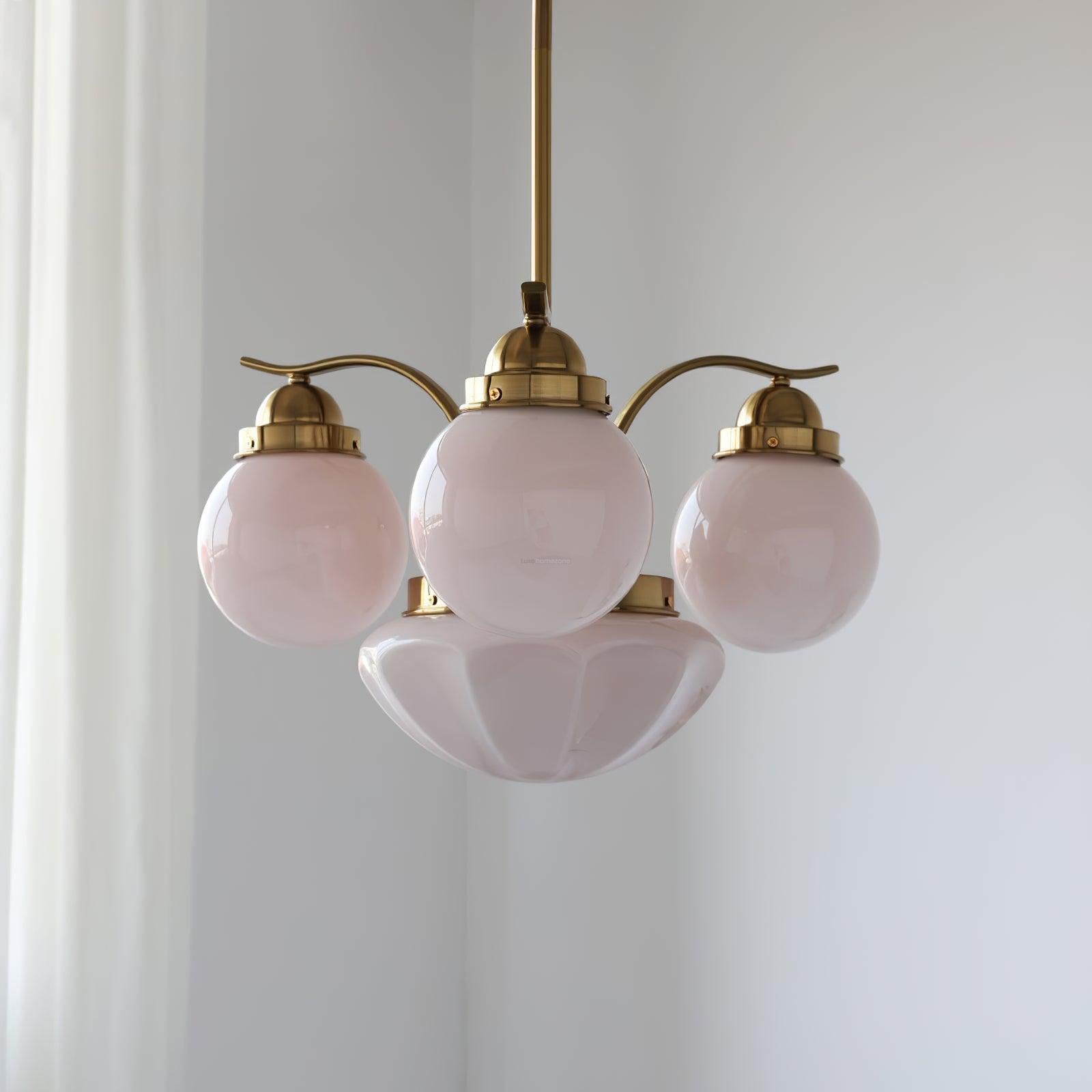 Ryttenberg Glass Chandelier with 4/6 heads - Bend, Marshmallow Chandelier-1-Luxehomezone