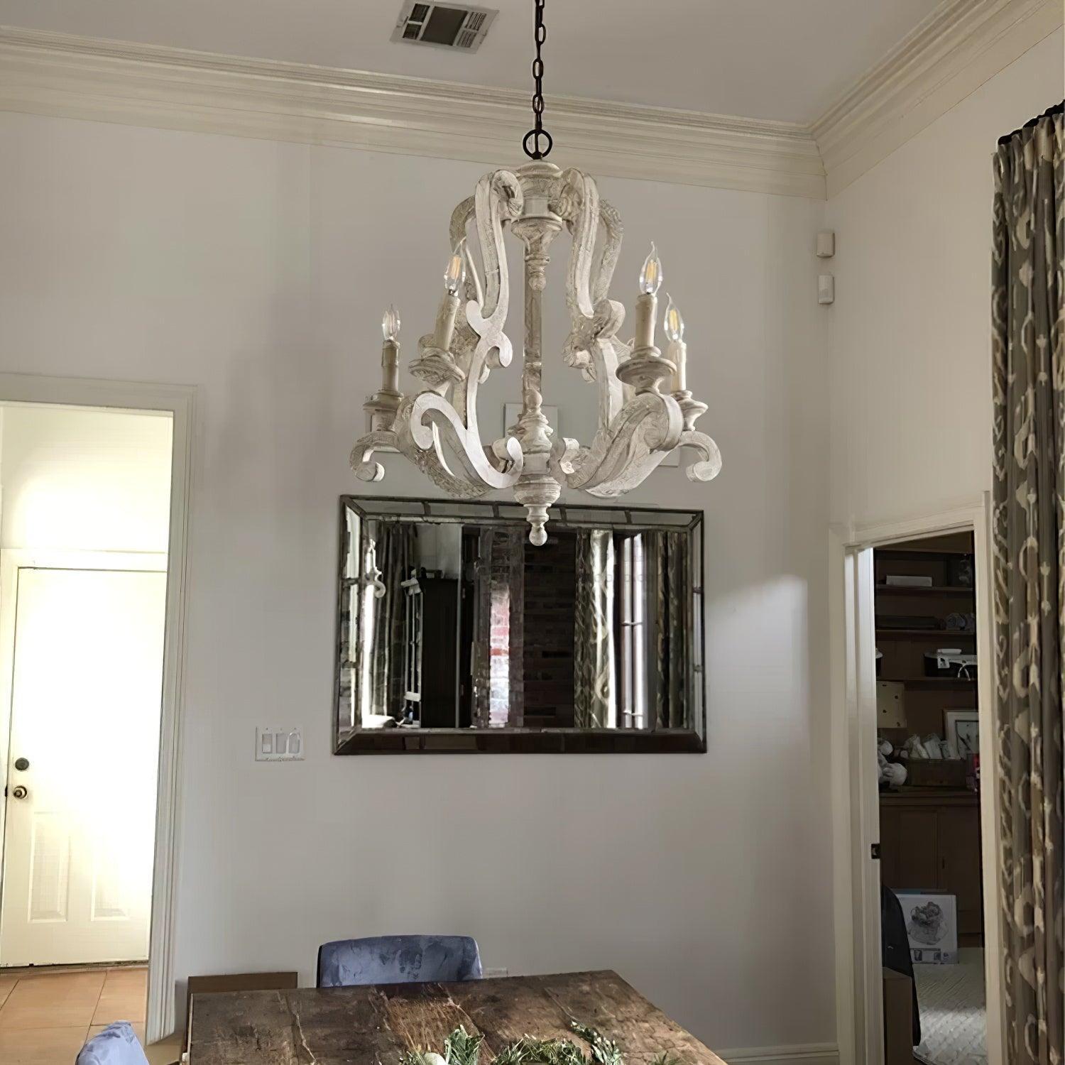 Parrotuncle Wooden Candle Chandelier Φ 23.6″ - Candle-1-Luxehomezone